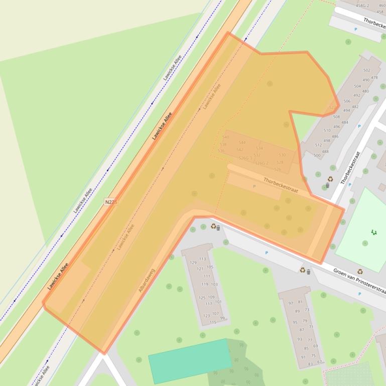 Kaart van postcodegebied 6702CL.