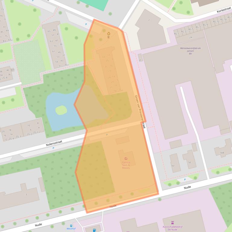 Kaart van postcodegebied 6702CM.