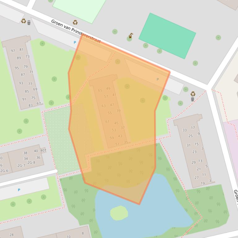 Kaart van postcodegebied 6702CN.