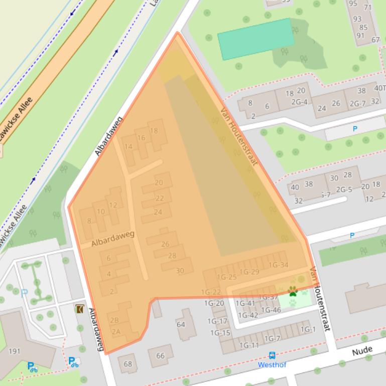 Kaart van postcodegebied 6702CX.