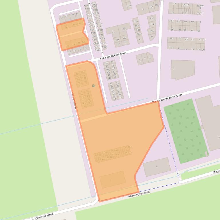 Kaart van postcodegebied 6702DB.