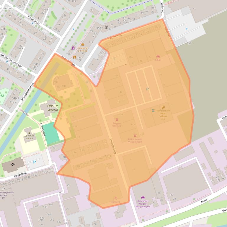 Kaart van postcodegebied 6702DR.