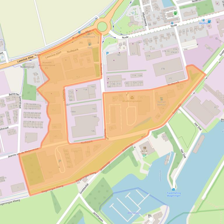 Kaart van postcodegebied 6702DZ.