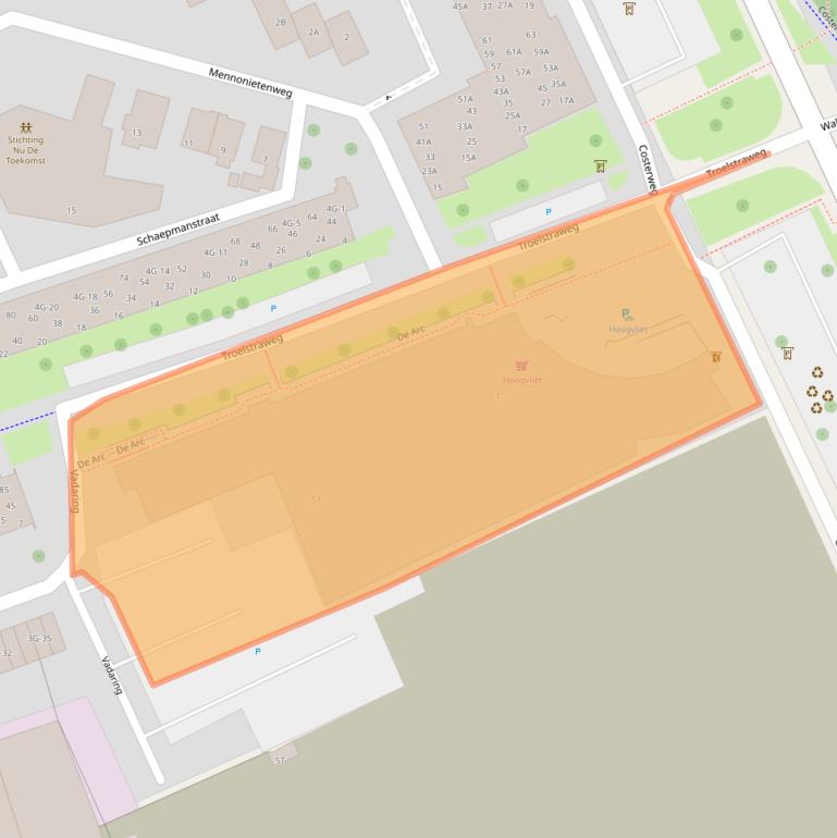 Kaart van postcodegebied 6702EC.