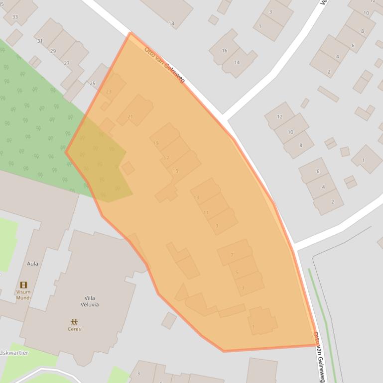 Kaart van postcodegebied 6703AC.