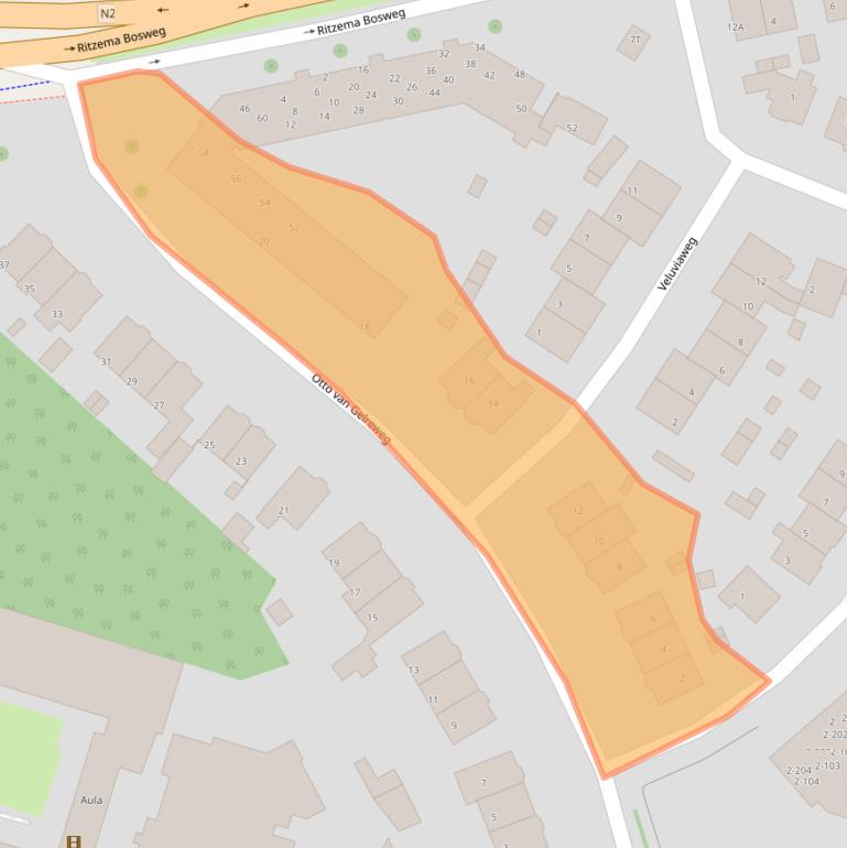 Kaart van postcodegebied 6703AE.