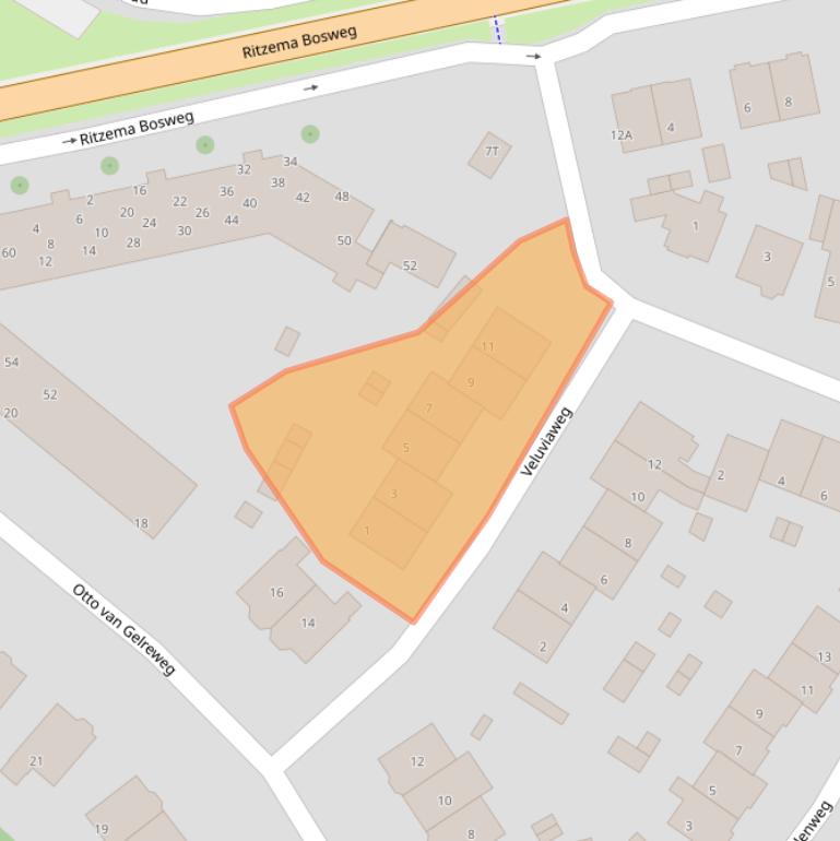 Kaart van postcodegebied 6703AH.