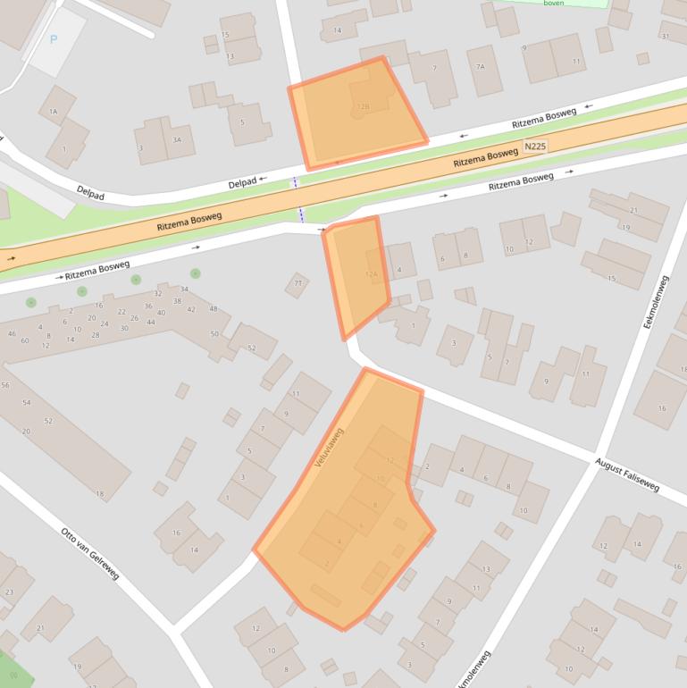 Kaart van postcodegebied 6703AJ.