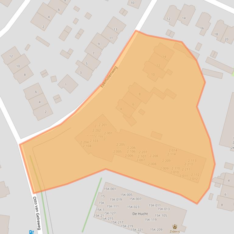 Kaart van postcodegebied 6703AM.