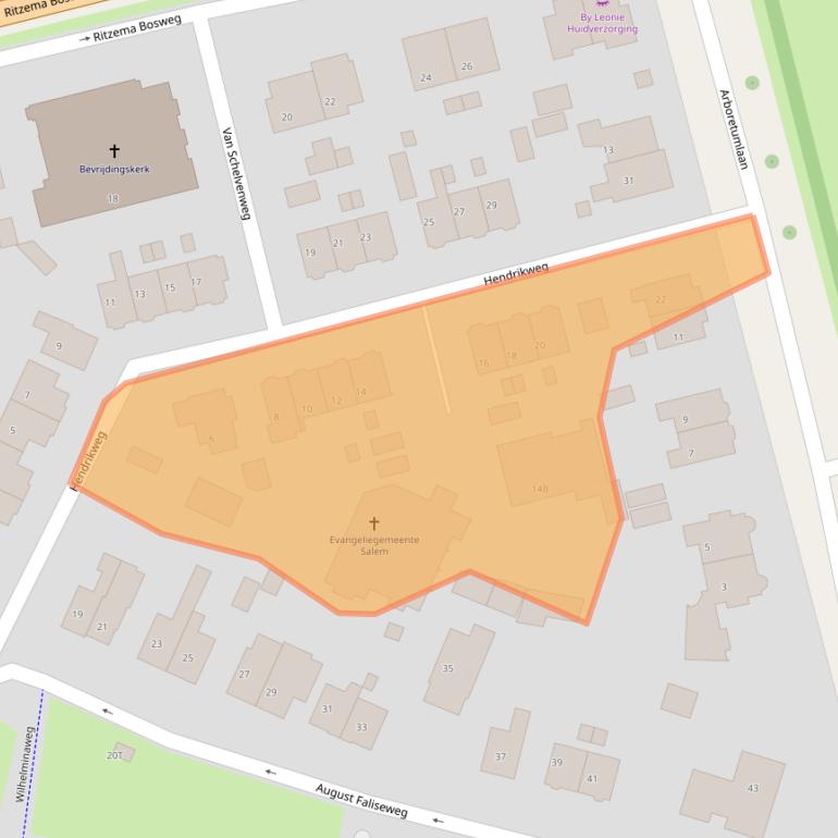 Kaart van postcodegebied 6703AW.