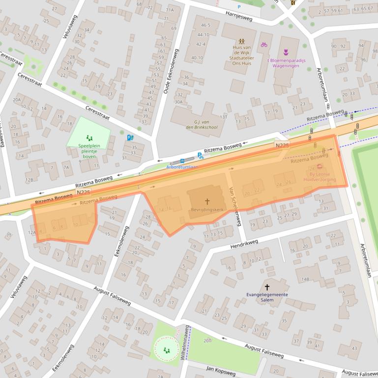 Kaart van postcodegebied 6703AX.