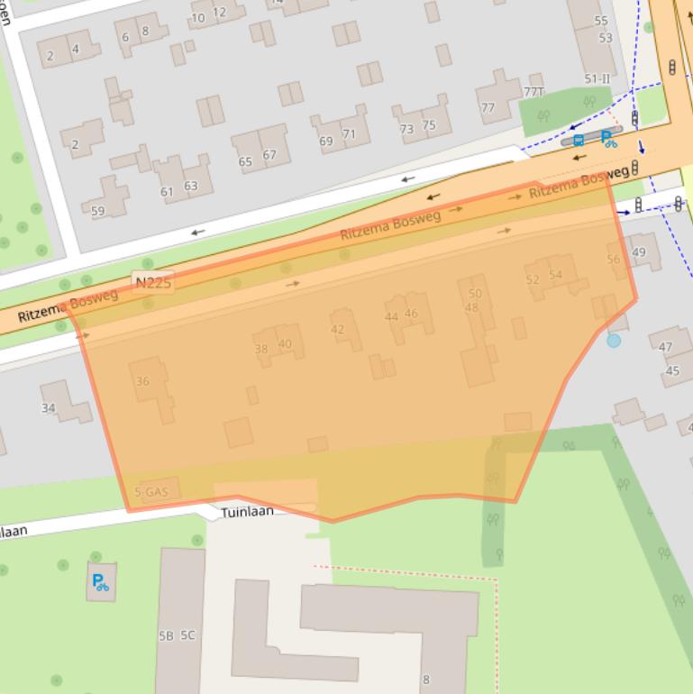 Kaart van postcodegebied 6703BB.