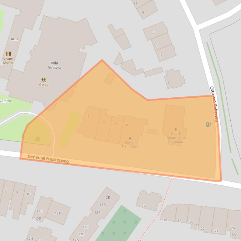 Kaart van postcodegebied 6703BH.