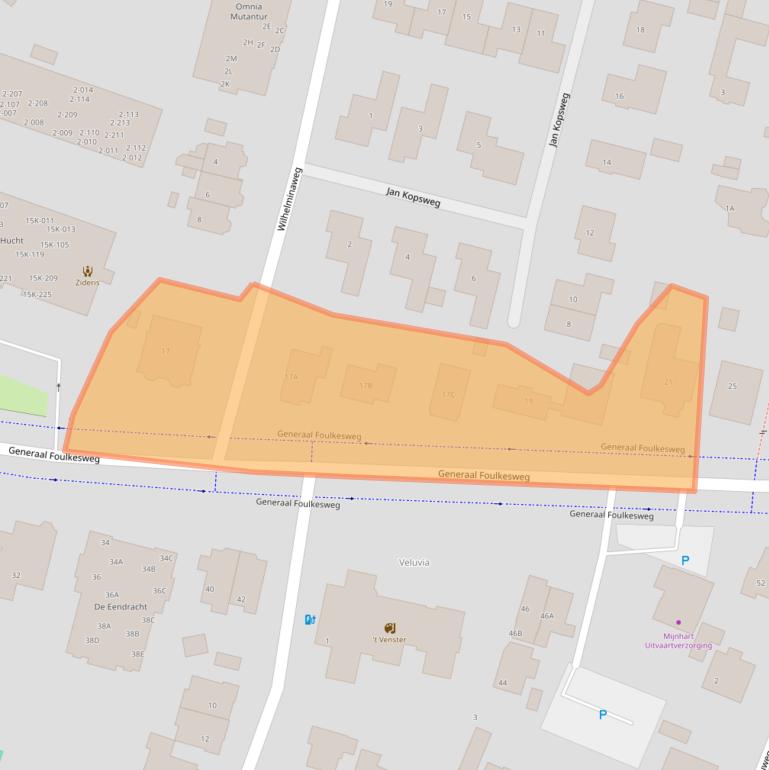 Kaart van postcodegebied 6703BK.
