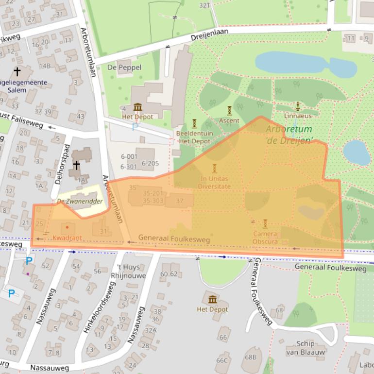 Kaart van postcodegebied 6703BL.