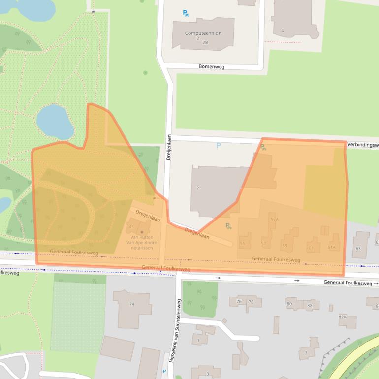 Kaart van postcodegebied 6703BM.