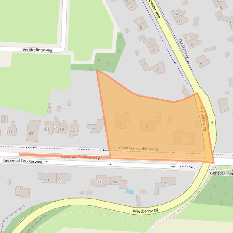 Kaart van postcodegebied 6703BP.