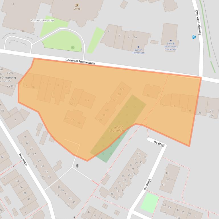 Kaart van postcodegebied 6703BR.