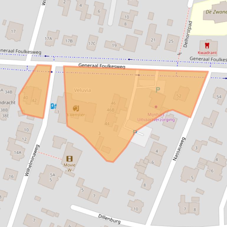 Kaart van postcodegebied 6703BT.