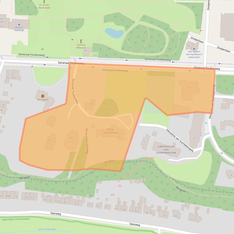 Kaart van postcodegebied 6703BW.