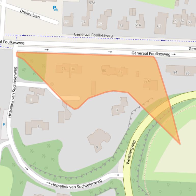 Kaart van postcodegebied 6703BX.