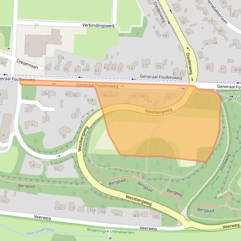 Kaart van postcodegebied 6703BZ.
