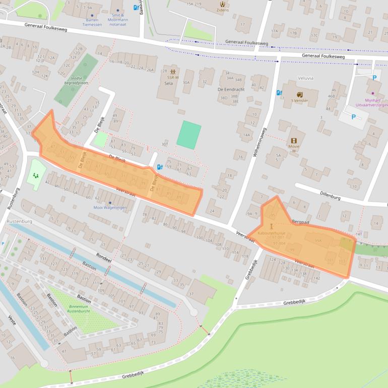 Kaart van postcodegebied 6703CB.