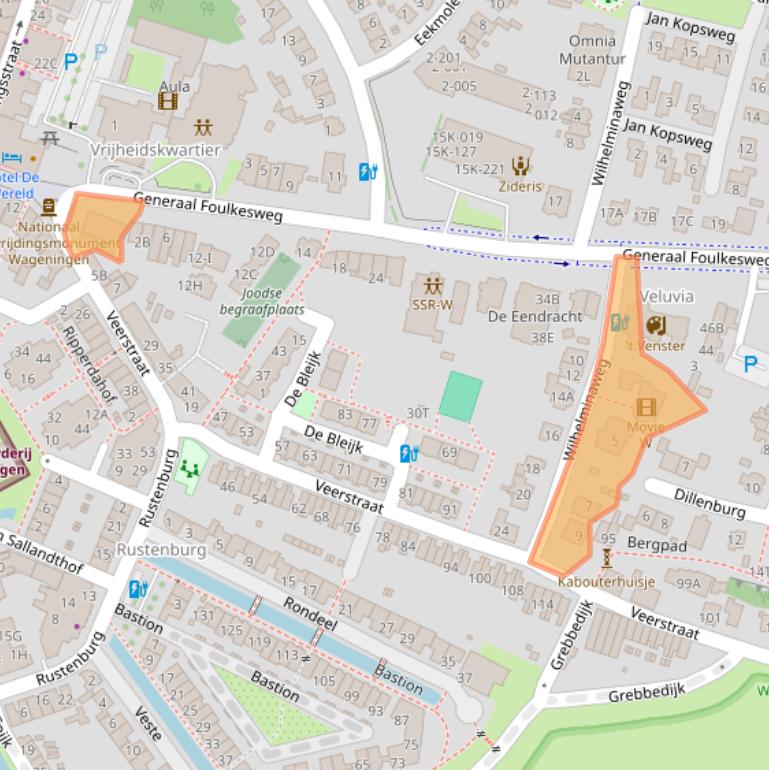 Kaart van postcodegebied 6703CC.