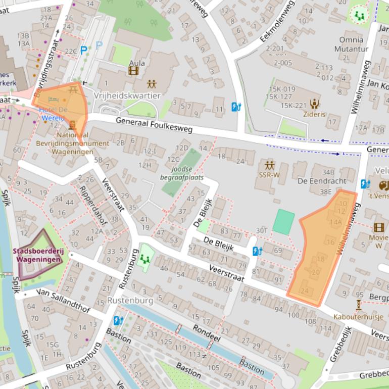 Kaart van postcodegebied 6703CD.