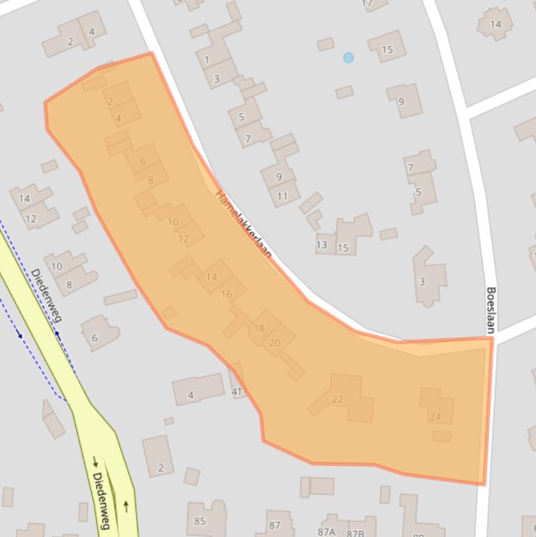 Kaart van postcodegebied 6703EJ.