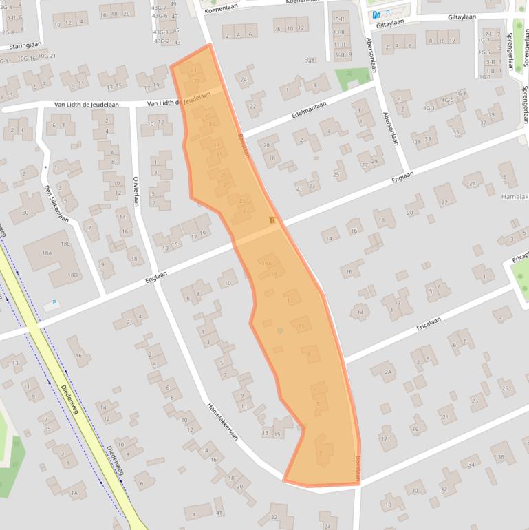 Kaart van postcodegebied 6703EN.