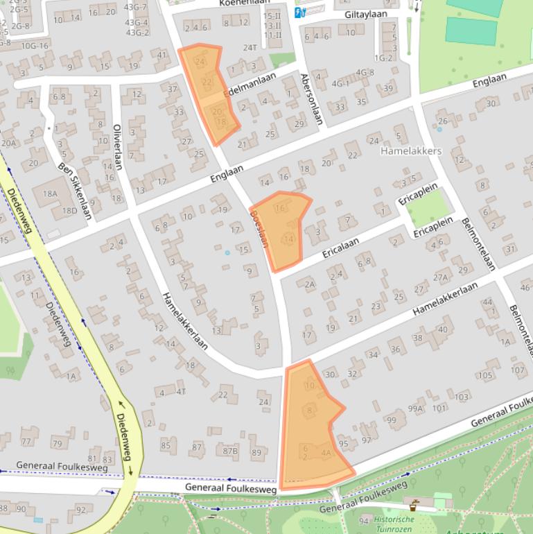 Kaart van postcodegebied 6703ES.