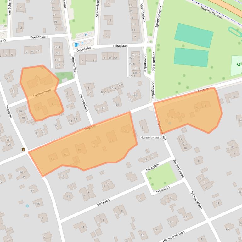 Kaart van postcodegebied 6703EX.