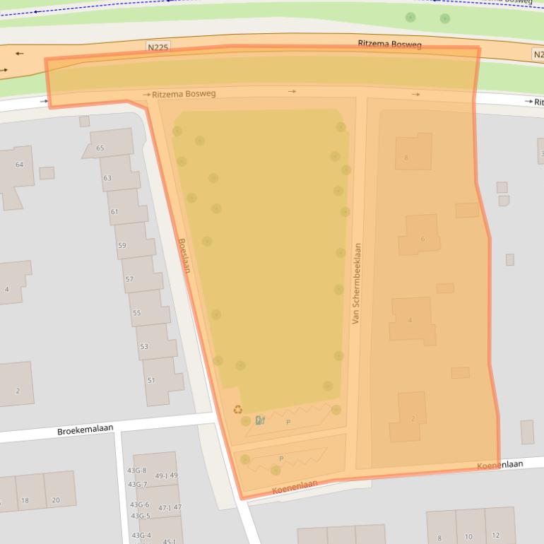 Kaart van postcodegebied 6703GJ.