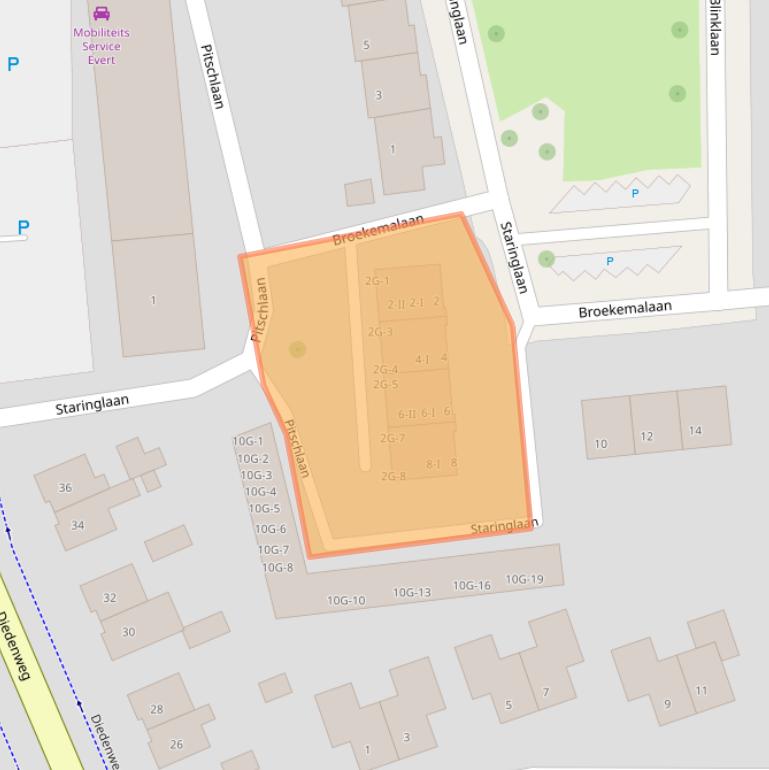 Kaart van postcodegebied 6703GL.