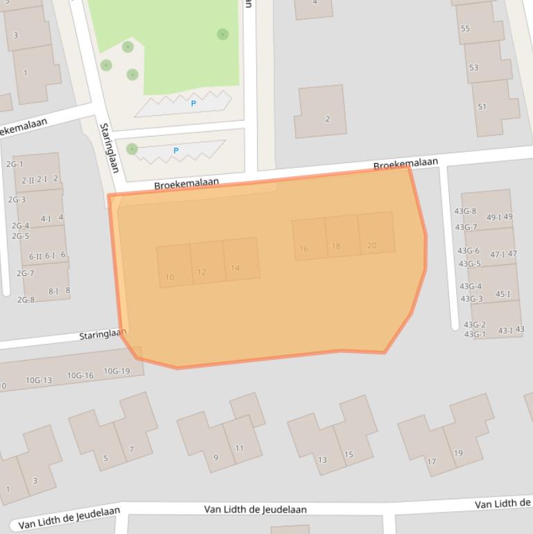 Kaart van postcodegebied 6703GM.