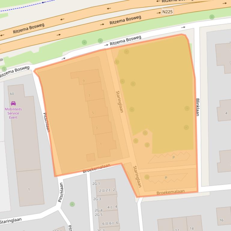 Kaart van postcodegebied 6703GN.