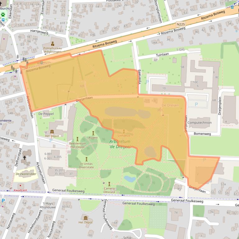 Kaart van postcodegebied 6703HA.