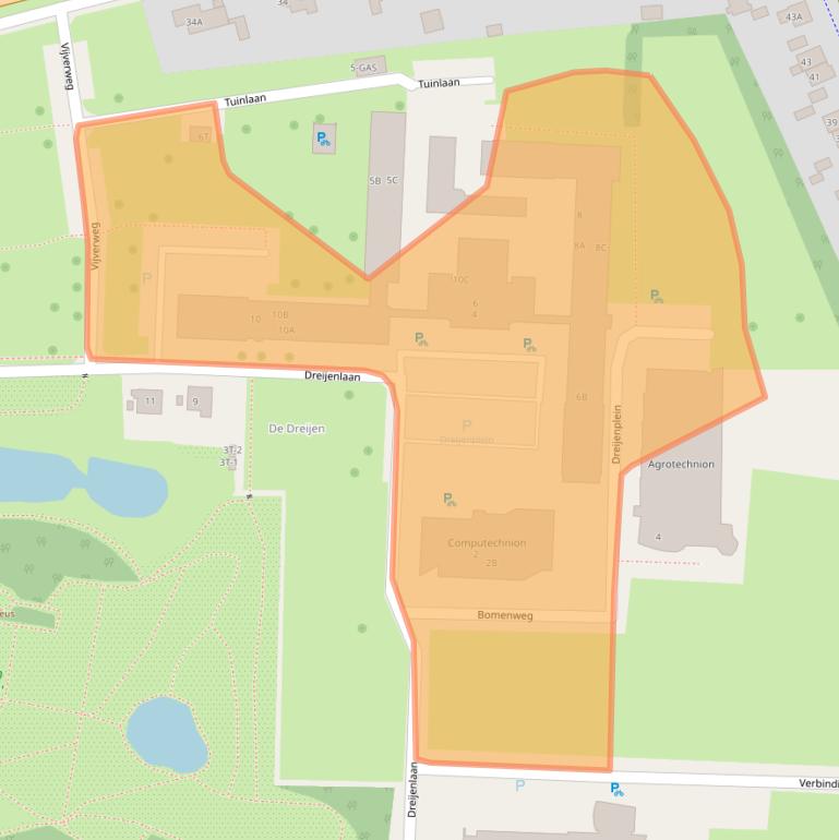 Kaart van postcodegebied 6703HB.