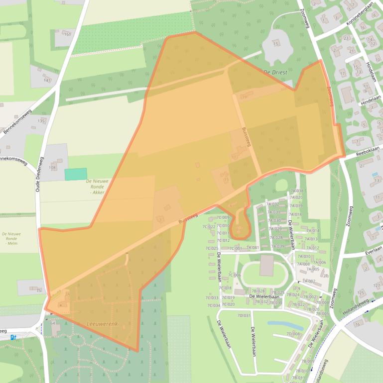 Kaart van postcodegebied 6704AG.