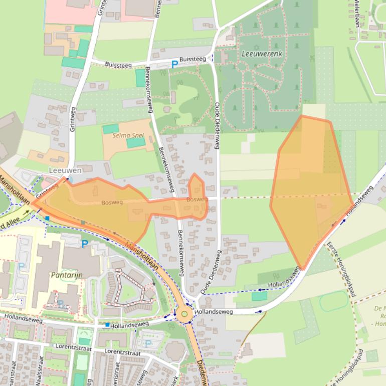 Kaart van postcodegebied 6704AM.