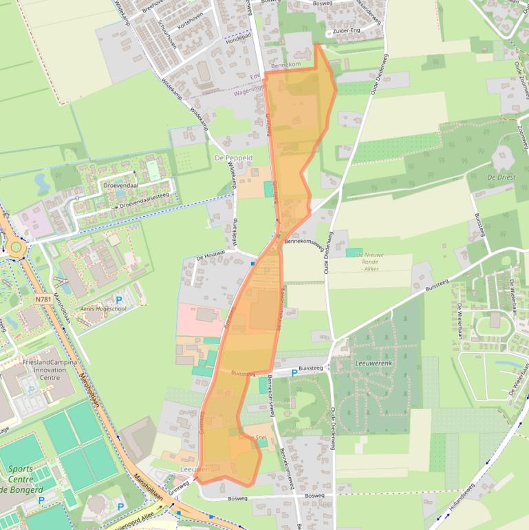 Kaart van postcodegebied 6704AS.