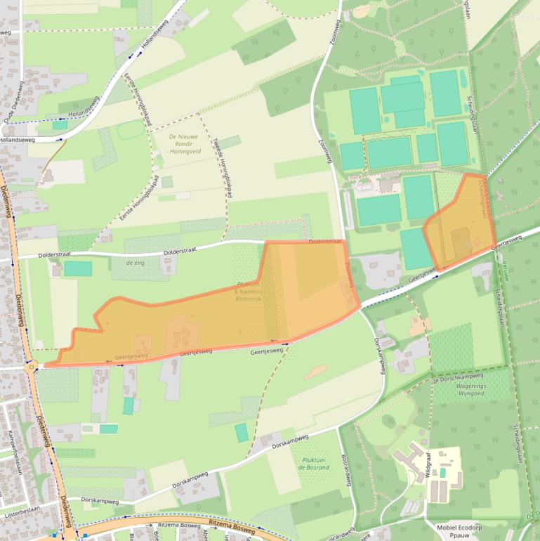 Kaart van postcodegebied 6704PC.