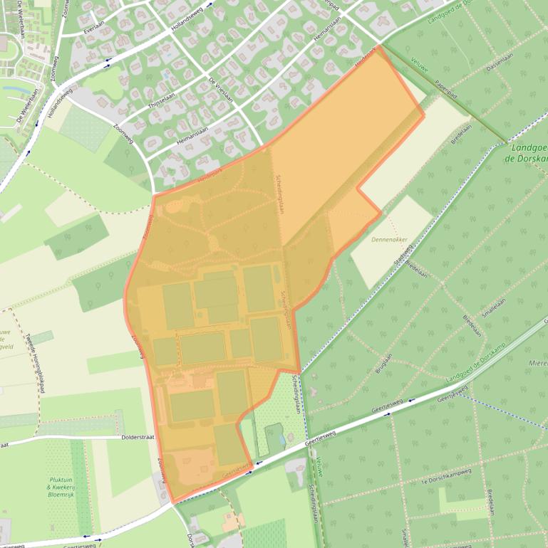Kaart van postcodegebied 6704PE.