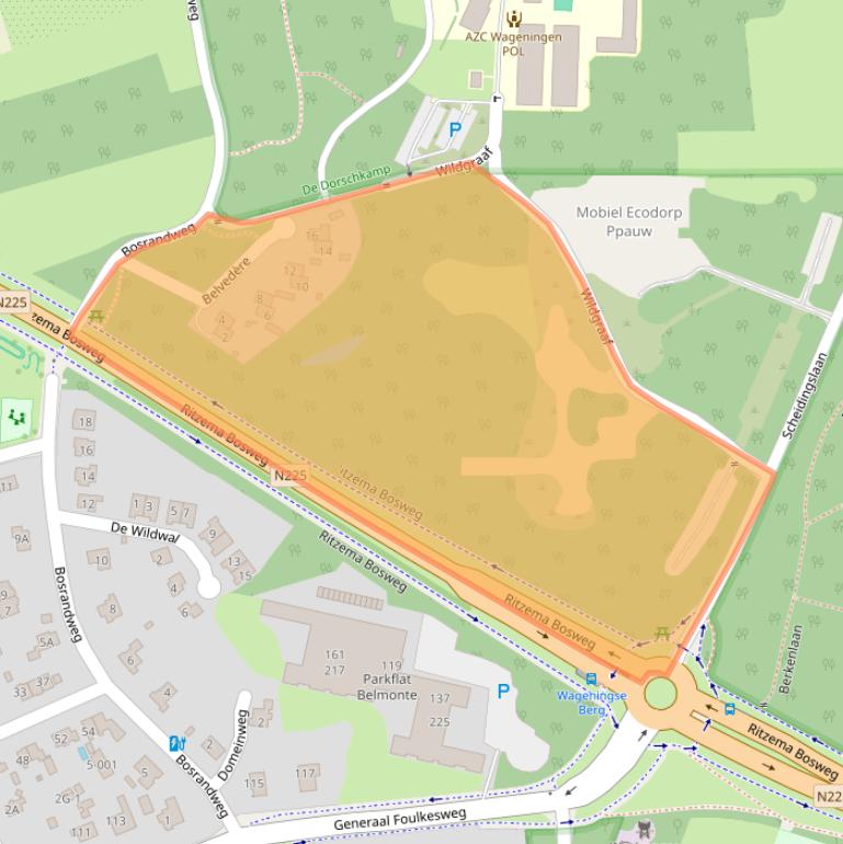 Kaart van postcodegebied 6704PG.