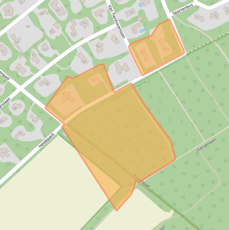 Kaart van postcodegebied 6705AC.