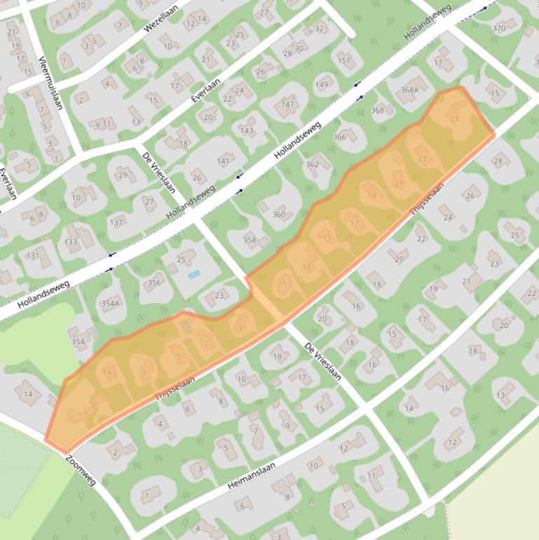 Kaart van postcodegebied 6705AK.