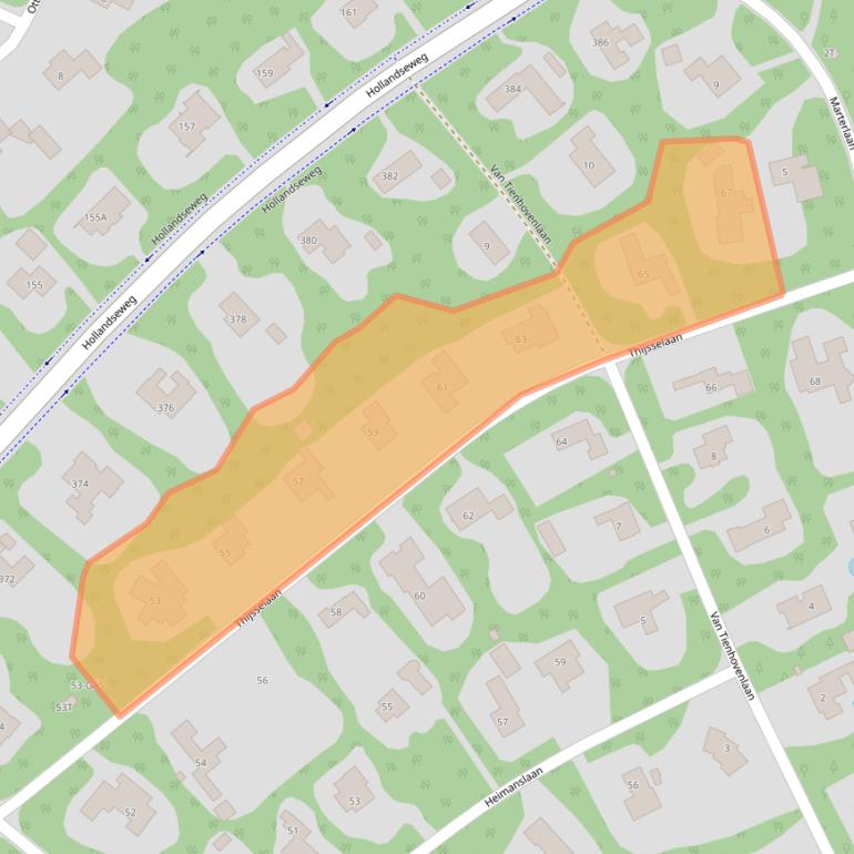 Kaart van postcodegebied 6705AM.