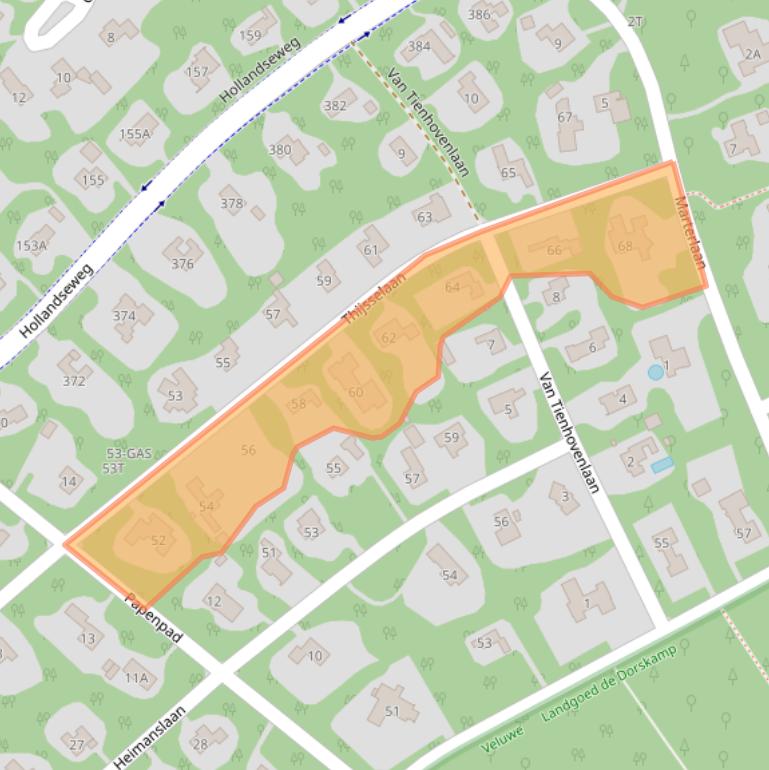 Kaart van postcodegebied 6705AS.