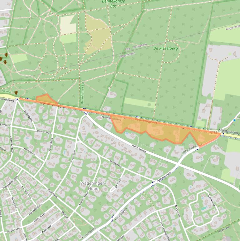 Kaart van postcodegebied 6705BM.